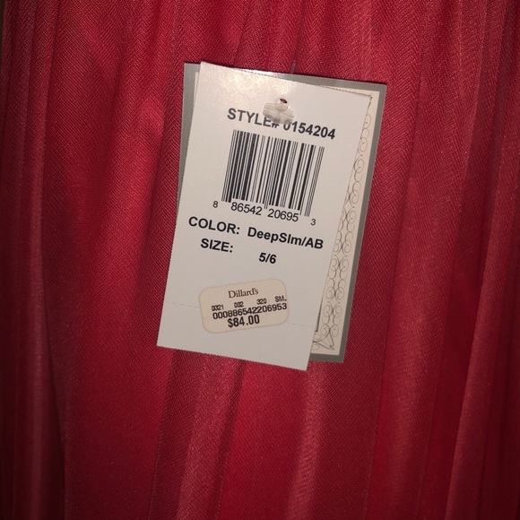 coral strapless dress - Picture 3 of 4